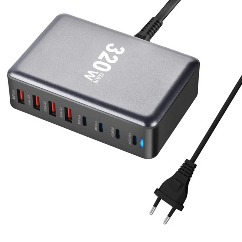 8-Port 320W Fast Charging Power Adapter